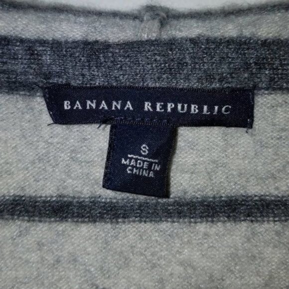 Sweater Banana Republic Hood Hooded Gray Grey Striped Women's WOMAN'S Small - Picture 3 of 10